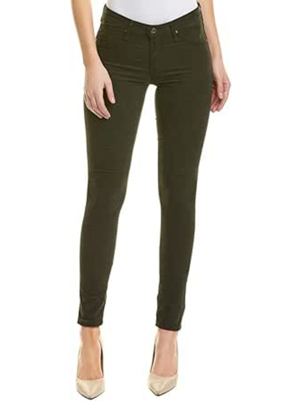 AG Adriano Goldschmied OLIVE GREEN The Prima Cigarette Leg Jeans WOMENS 30 10 12